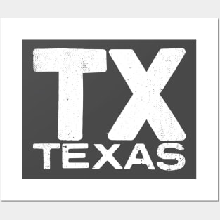 TX Texas Vintage State Typography Posters and Art